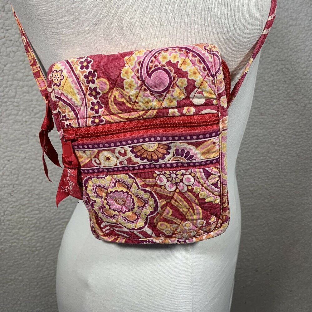 Vera Bradley Raspberry Fizz Mini Crossbody Hipster Bag Purse
